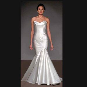 Anna Maier "Celine" Satin Asymmetrical Wedding Dress